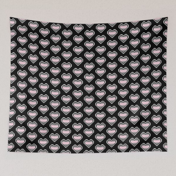 Item preview, Heart flag from Demigirl community pixel art black background designed and sold by Axel-Speed.