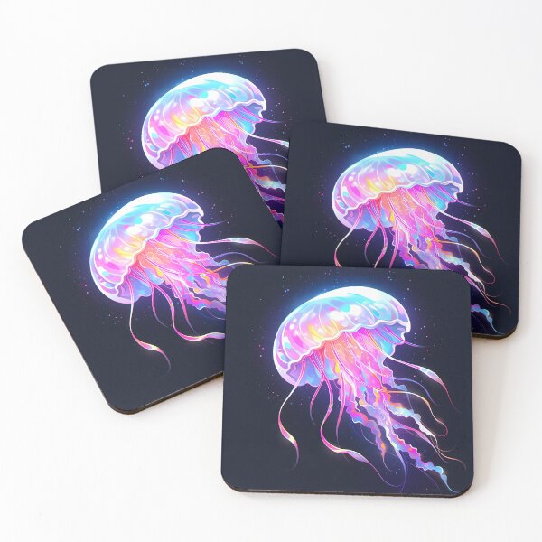 Item preview, Colorful jellyfish with glowing tentacles designed and sold by Carmillai.