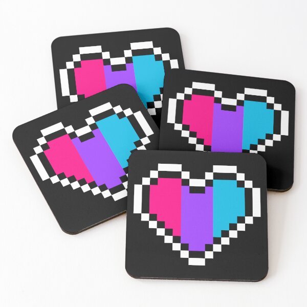 Item preview, Heart flag from Andrógina / Androgyne community pixel art black background designed and sold by Axel-Speed.
