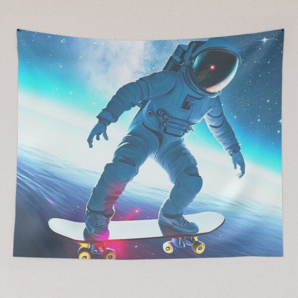 Item preview, Cosmonaut surfs on skateboard in space practices flyboarding  designed and sold by JaroDesign2023.