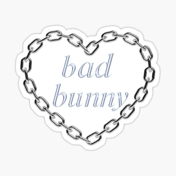Bad Bunny Red Heart Sticker Simple Sticker Decal for Laptop Phone