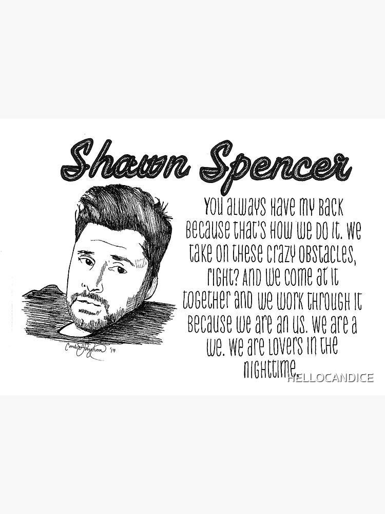 "Psych Shawn Ink Drawing " Sticker by HELLOCANDICE Redbubble