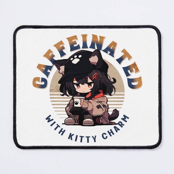 Item preview, Caffeinated with kitty charm designed and sold by Chibi Cat Art Corner.