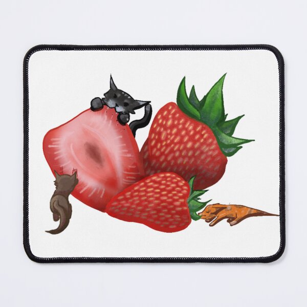 Item preview, Mini Cats Attacking Strawberry  designed and sold by Flora Aya Artwork.