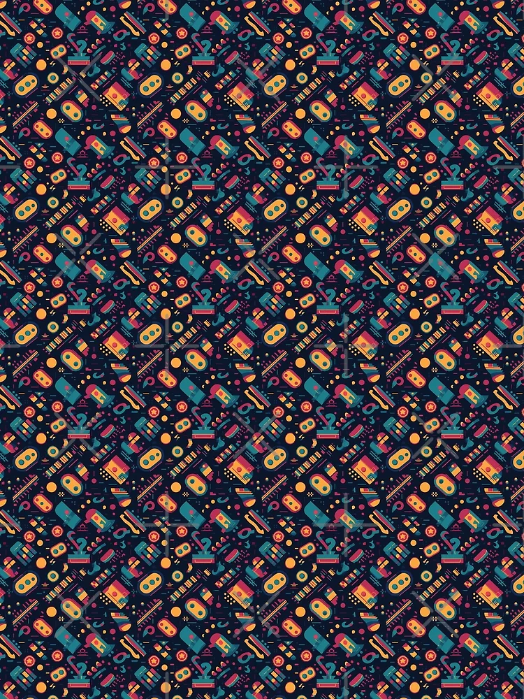 Thumbnail 3 of 3, Scarf, Retro Rampage designed and sold by PixelPatchwork.