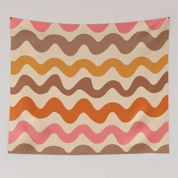 Item preview, Groovy Retro 70s Pattern Brown, Orange and Pink Waves  designed and sold by Yasminepatterns .