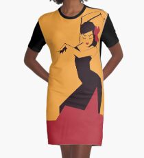 Faceted Flamenco Graphic T-Shirt Dress