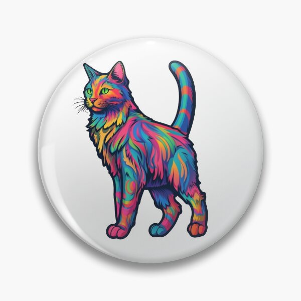 Item preview, Trippy Technicolor Felino designed and sold by WaggishWonders.