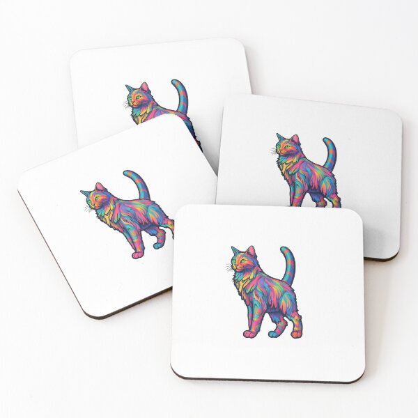 Item preview, Trippy Technicolor Feline designed and sold by WaggishWonders.