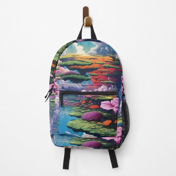 Item preview, Psychedelic Floral Canvas: Intricate Landscapes and Hyper-Realistic Water designed and sold by TileTango.