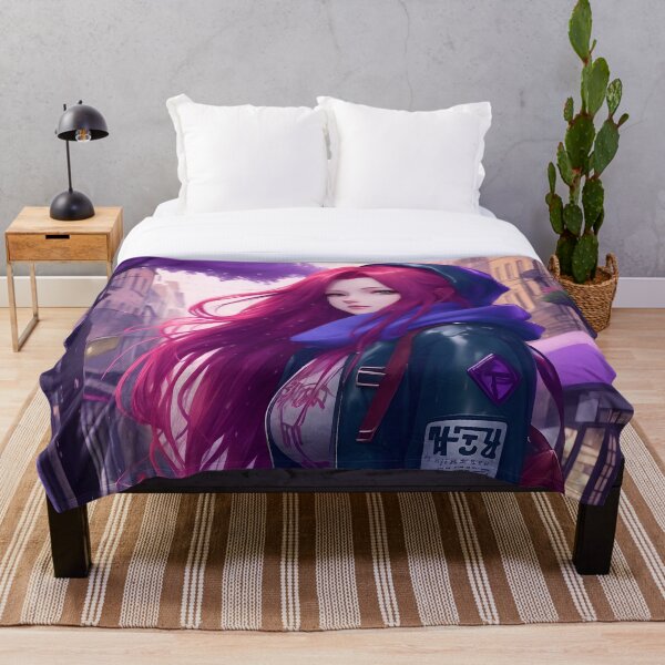 Aperçu de l'œuvre Anime Girl aux cheveux roses enchanteur se promenant dans un chemin pavé - une impression d'art fantaisiste créée et vendue par Isekai-Merch.