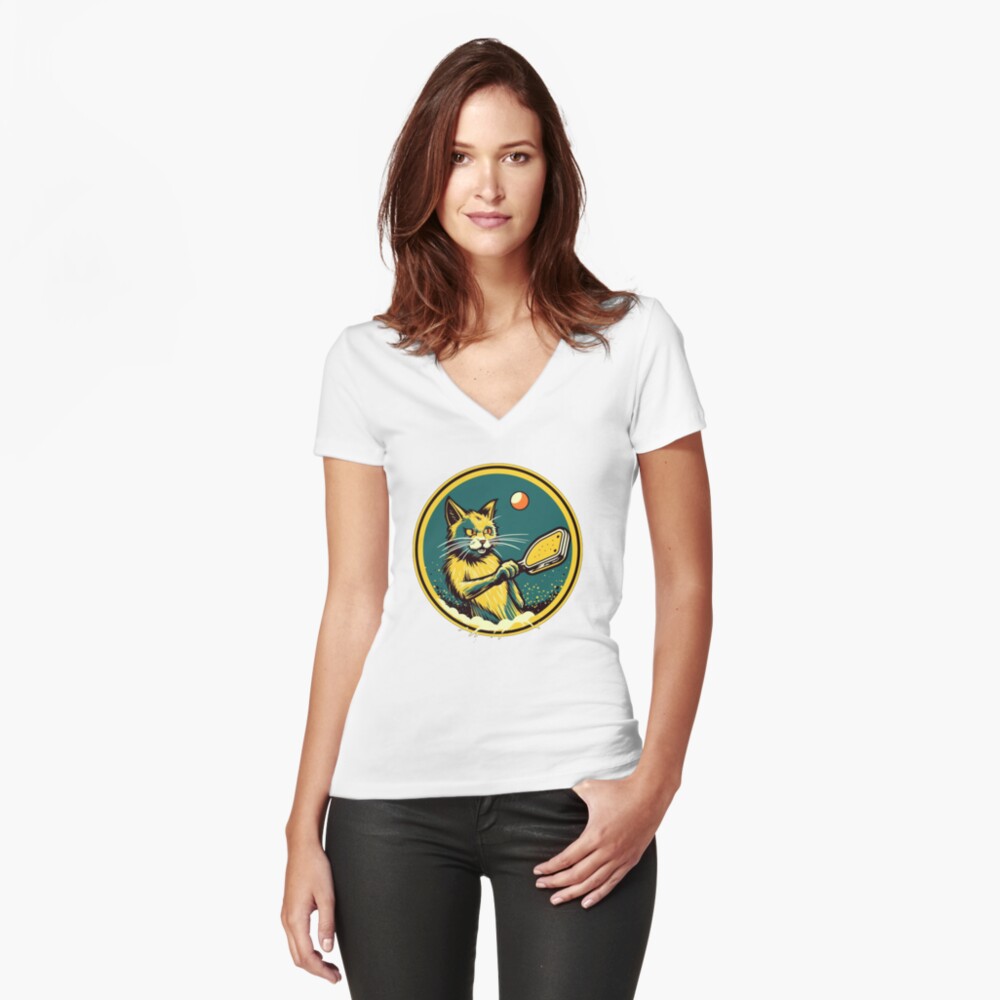 Item preview, Fitted V-Neck T-Shirt designed and sold by badclebdrawings.