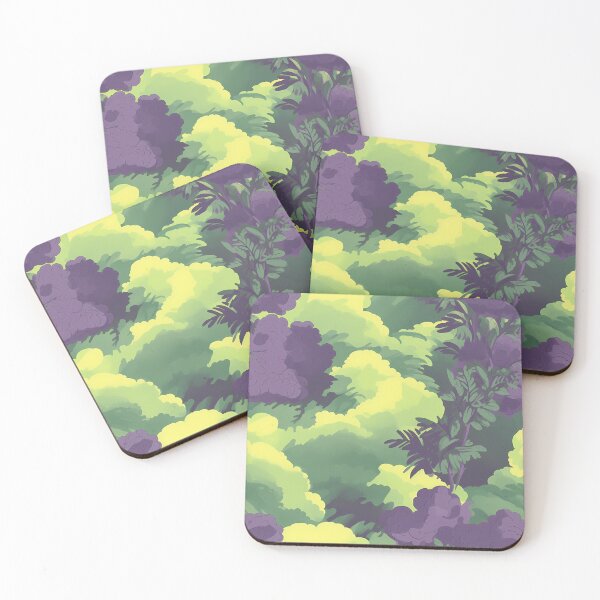 Item preview, Dreamy Skies: Whimsical Cartoon-Style Purple and Green designed and sold by TileTango.