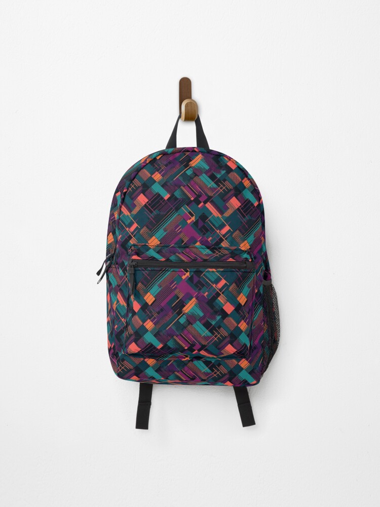 Thumbnail 1 of 3, Backpack, Retrofuturistic Rhythm designed and sold by PixelPatchwork.