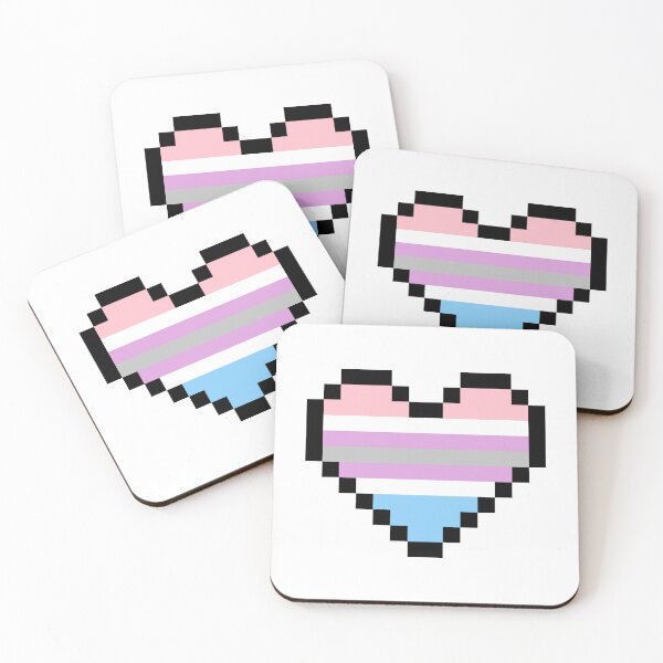 Item preview, Heart flag from Intergénero / Intergender community pixel art white background designed and sold by Axel-Speed.