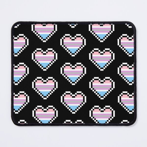 Item preview, Heart flag from Intergénero / Intergender community pixel art black background designed and sold by Axel-Speed.
