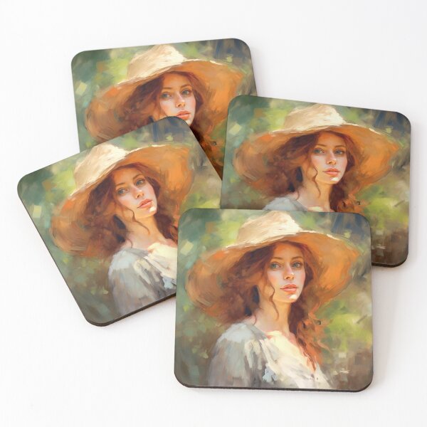 Item preview, Woman with hat painting designed and sold by AP-Tees.