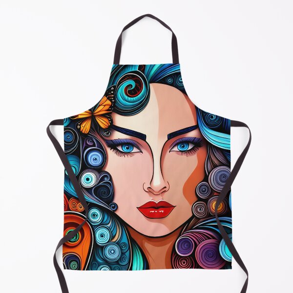 Item preview, Female face with quilled paper effect hair and butterfly designed and sold by hadleysheart.