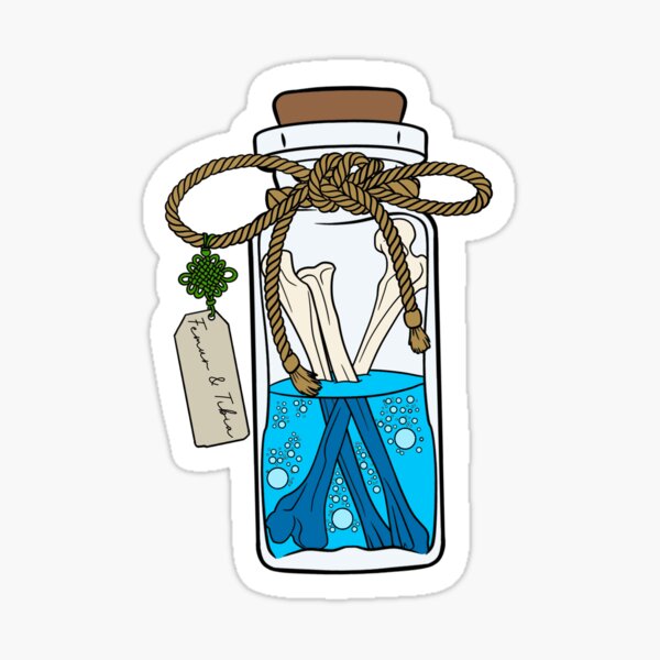Vista previa del artículo con la obra «Vial de huesos», diseñado y vendido por LuckyFrogDesign.