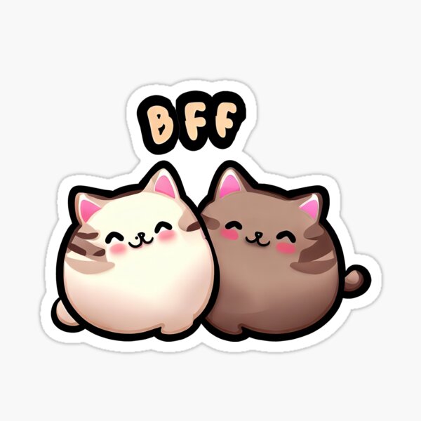 Cute Mochi Mochi Friends Cats Sticker - Sticker Mania