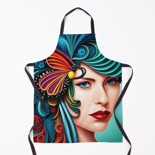 Item preview, Female face with quilled paper effect hair and butterfly designed and sold by hadleysheart.
