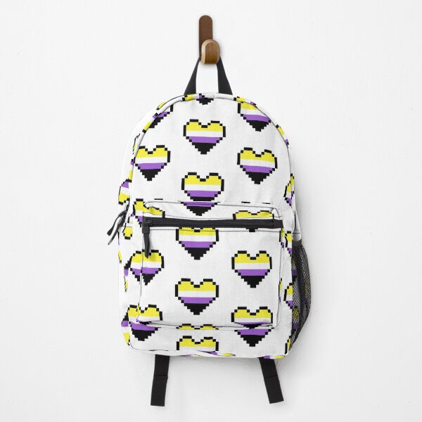 Item preview, Heart flag from No binaria / Nonbinary community pixel art white background designed and sold by Axel-Speed.