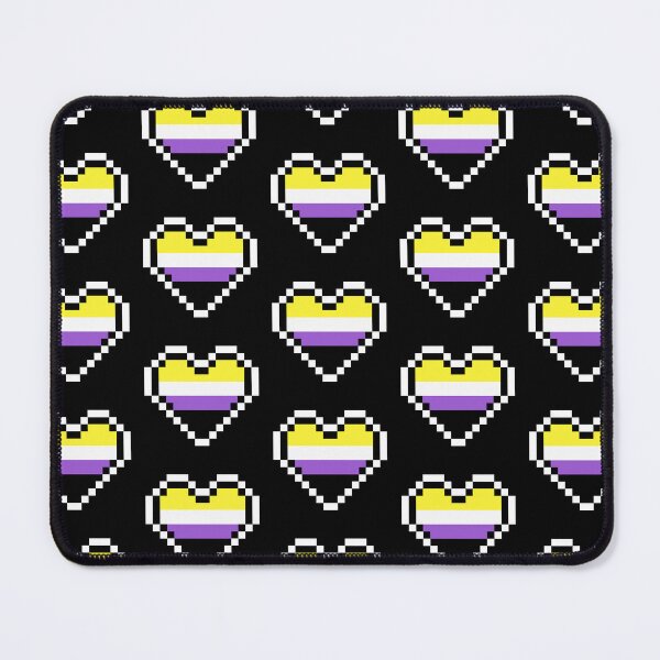 Item preview, Heart flag from No binaria / Nonbinary community pixel art black background designed and sold by Axel-Speed.