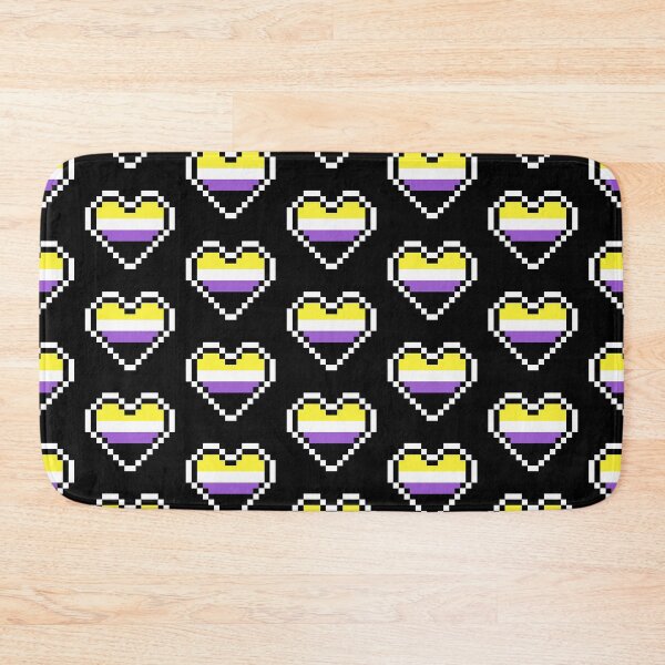 Item preview, Heart flag from No binaria / Nonbinary community pixel art black background designed and sold by Axel-Speed.