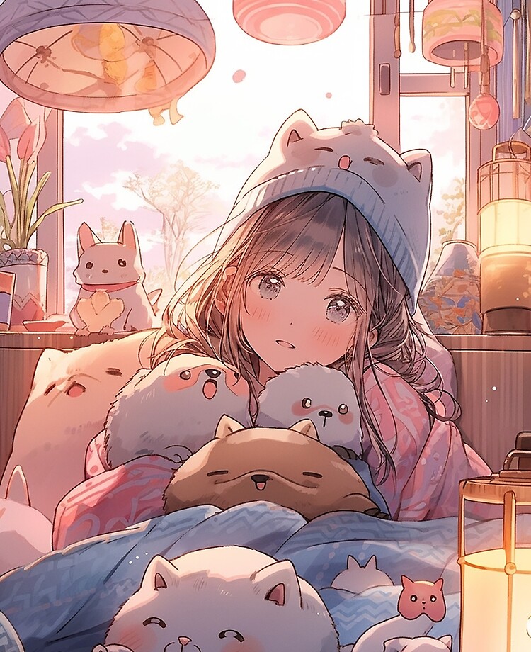 Anime girl with plush new arrivals