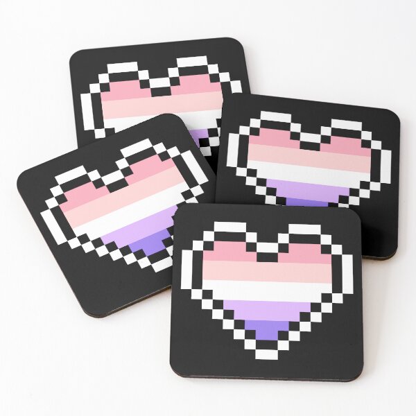 Item preview, Heart flag from Cupiosexual community pixel art black background designed and sold by Axel-Speed.