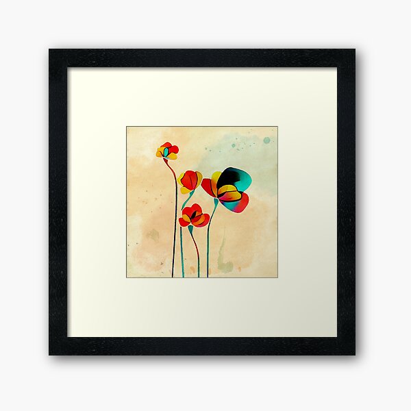 Exotic Watercolor Flower Framed Art Print