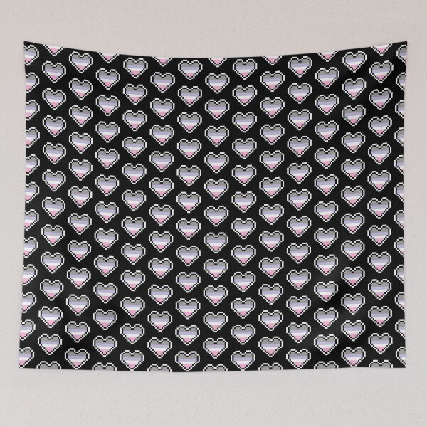 Item preview, Heart flag from Cupioromántica / Cupioromantic community pixel art black background designed and sold by Axel-Speed.