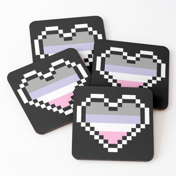 Item preview, Heart flag from Cupioromántica / Cupioromantic community pixel art black background designed and sold by Axel-Speed.