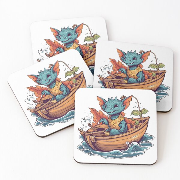 Item preview, Dragon Fishing Gear: Relax on a Peaceful Boat Expedition with Our Bearded Captain for Calm Angling. designed and sold by DooodleGod.