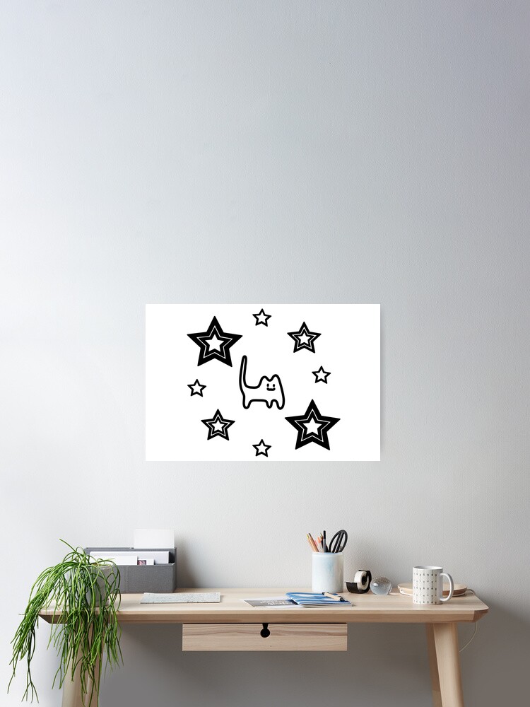 Y2K Stars Cat Poster for Sale by wonkcat