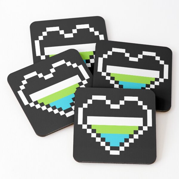 Item preview, Heart flag from WTFsexual / Quoisexual / Cuasexual / Quecarajosexual community pixel art black background designed and sold by Axel-Speed.