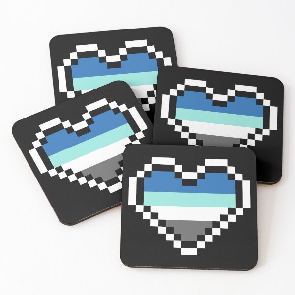 Item preview, Heart flag from Fraysexual / Fraisexual / Ignotasexual community pixel art black background designed and sold by Axel-Speed.