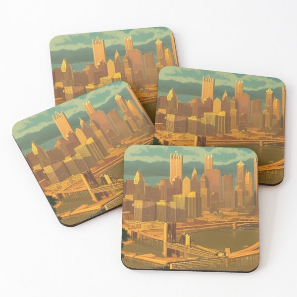 Item preview, Vintage Travel Poster: Pittsburgh V.7 designed and sold by RoyallyColorful.