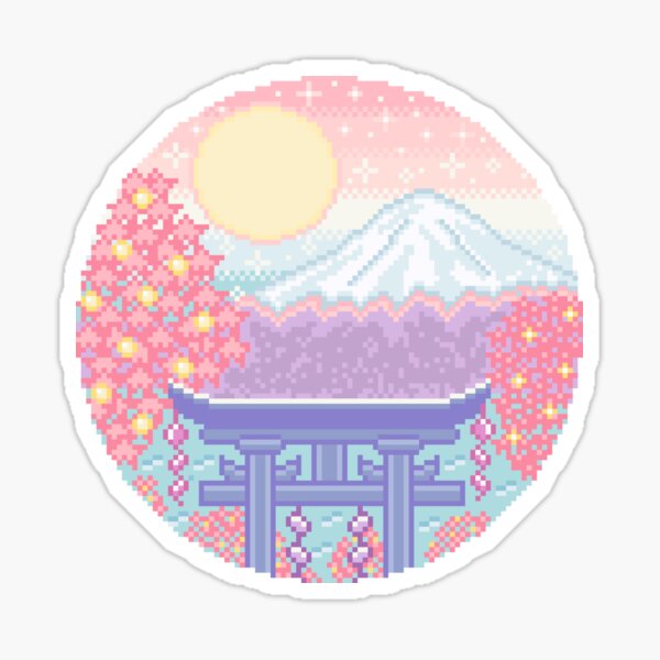 Item preview, Mt Fuji Pixel Art designed and sold by AlleenasPixels.