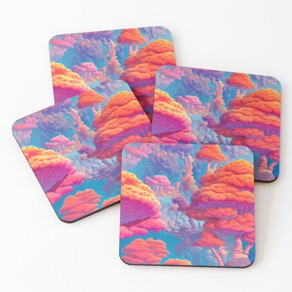 Item preview, Psychedelic Forest: Vibrant Colors, Mushrooms, and Trees designed and sold by TileTango.