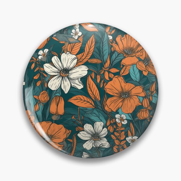 Artikelvorschau, Cheery boho Orange floral pattern entworfen und verkauft von florallover444.