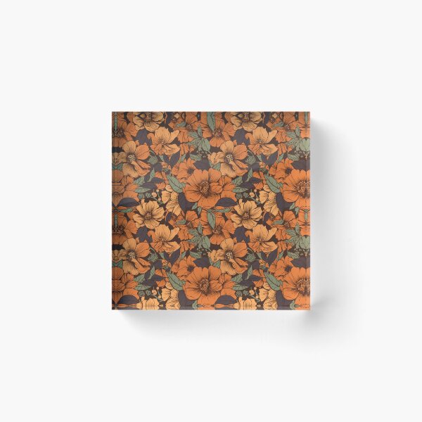 Artikelvorschau, Cheery boho Orange floral pattern entworfen und verkauft von florallover444.