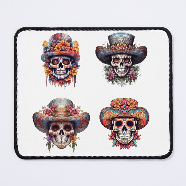 Item preview, Pack of Skull with Roses and Mexican style hat designed and sold by EBESIGN.
