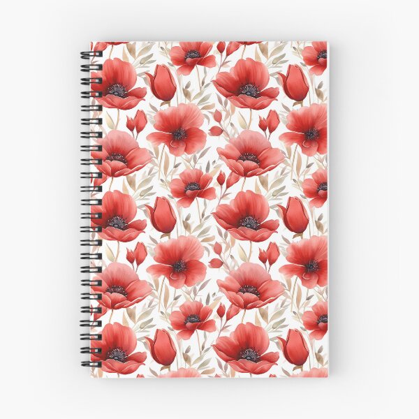 Item preview, Cheerful watercolour flowers red pattern designed and sold by florallover444.