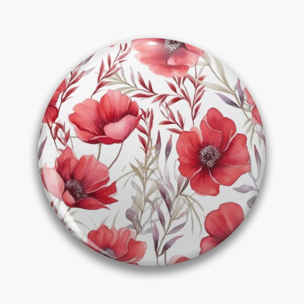 Artikelvorschau, Cheerful watercolour flowers red pattern entworfen und verkauft von florallover444.