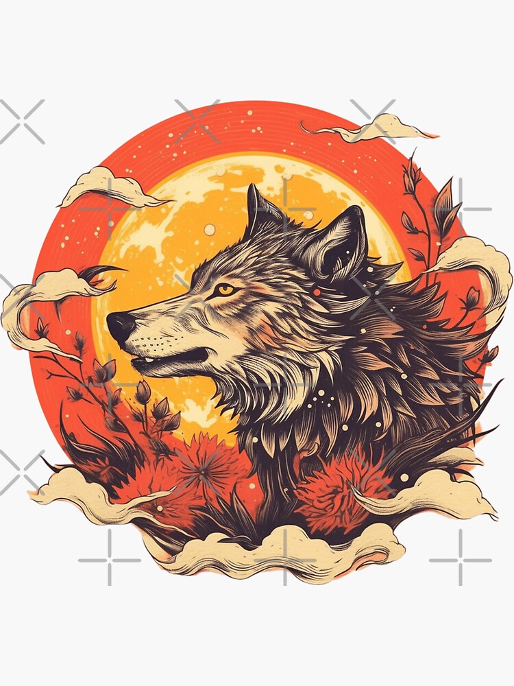 Wolf Yin Yang Traditional Tattoo Hoodie Tattoo Design 