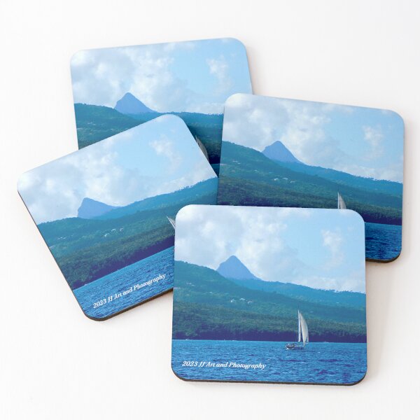 Item preview, St Lucia Pitons and Sailboat designed and sold by jezebel521.
