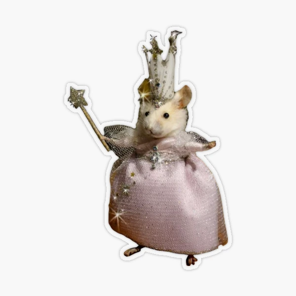 rat dressed up as a princess Princess Rat Sticker