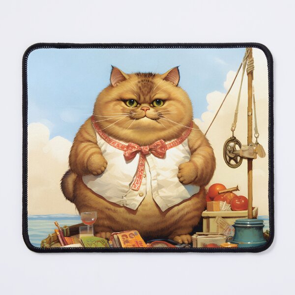 Item preview, Cats at Sea: Fat Cats, little boats Retro Vintage Cat Art designed and sold by KittyStampedeCo.