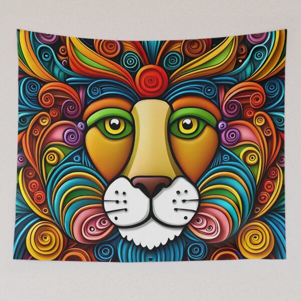Item preview, Lion with quilled paper effect designed and sold by hadleysheart.